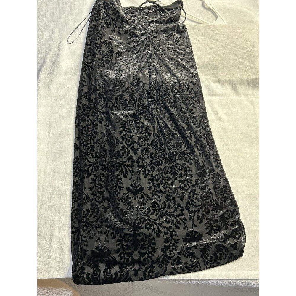 Zara Velvet Feel Printed Asymmetrical Dress with Side Buckle Size Large - Picture 16 of 16